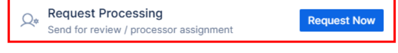 Arive Request Processing option with the Request Now button