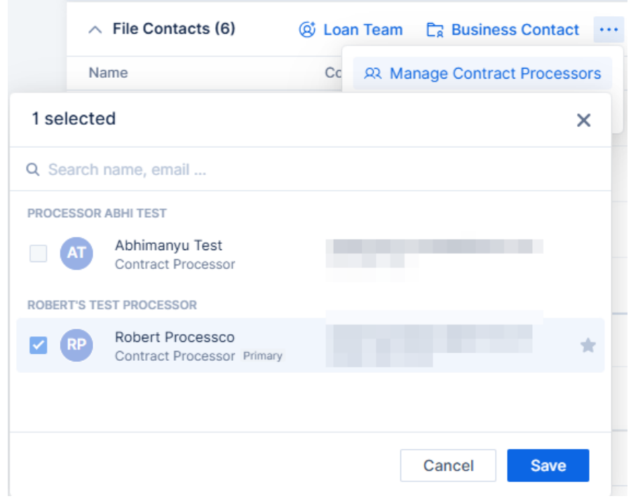 Arive Manage Contract Processors checklist